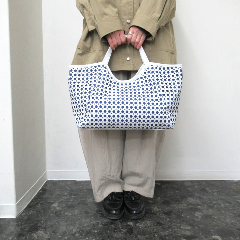 Design Factory 合皮バイカラーパンチングトート /WH#00